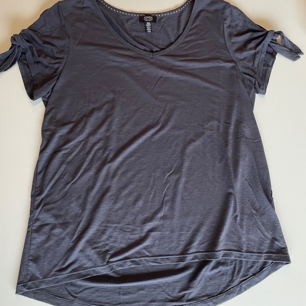 V-Neck Tee with Tie Sleeves
